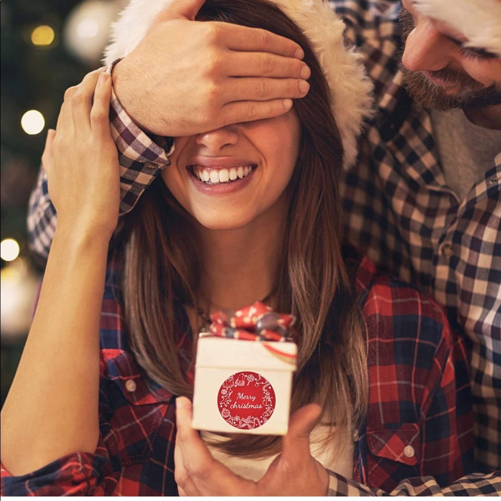 🆕🎅🏽 100 Christmas Label Stickers - Picture 3 of 7